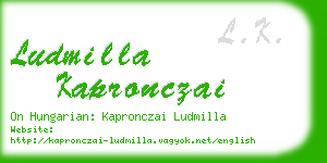 ludmilla kapronczai business card